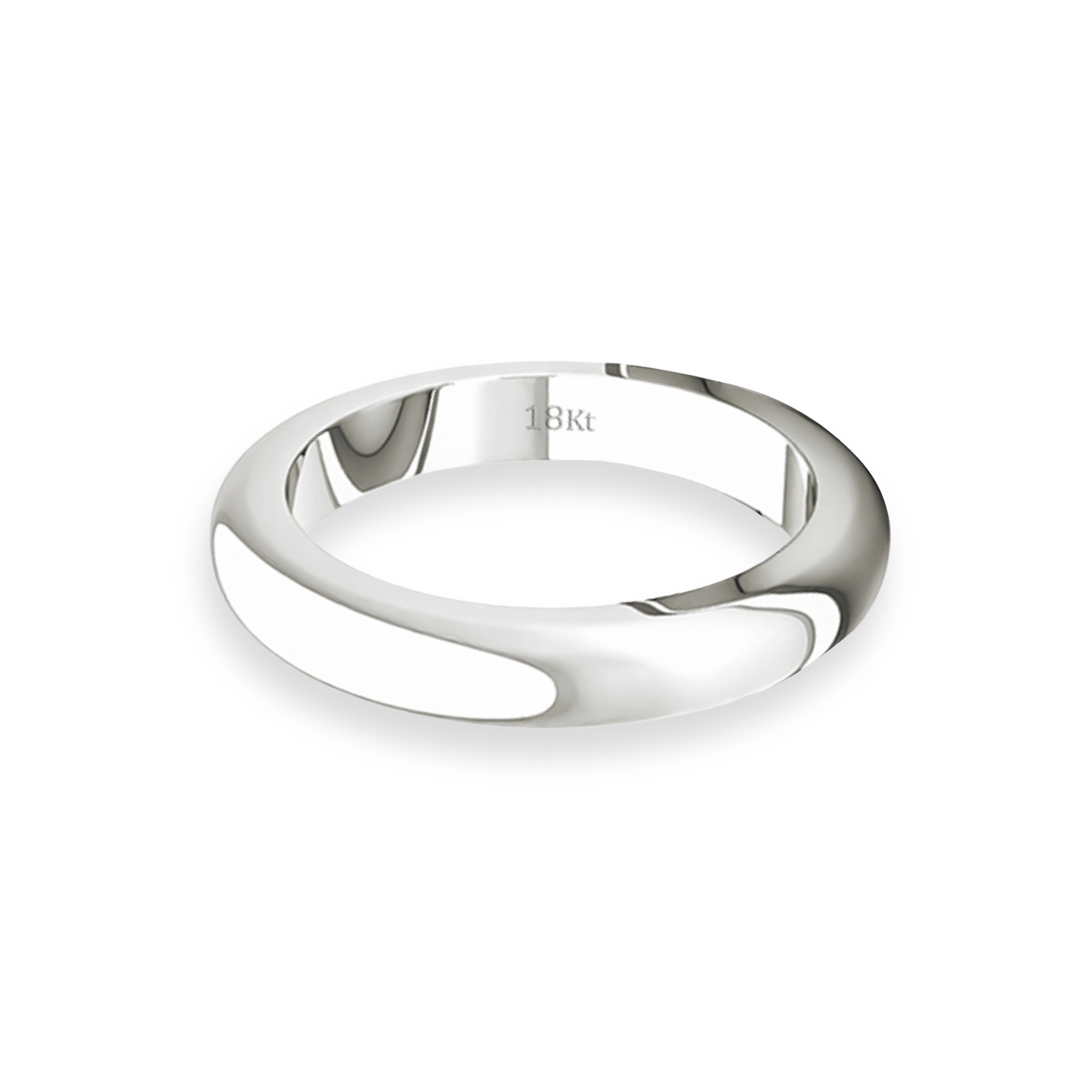 Argolla Matrimonio de Oro Blanco 18kt Inglés Padua 3,0mm 2