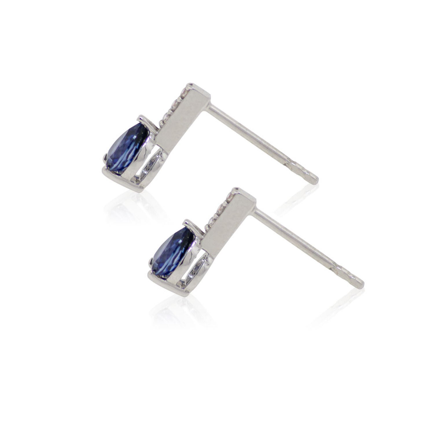 Aros de Oro 18kt con Diamantes 4pts total SI/H 86pts Zafiro 2