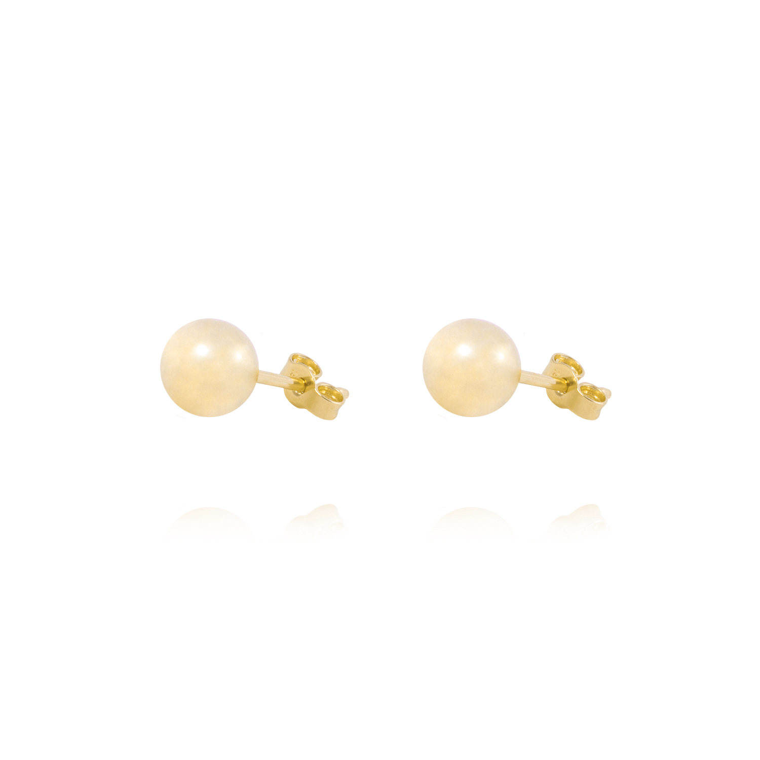 Aros de Oro 18kt Bola 6mm Tornillo Mariposa 1