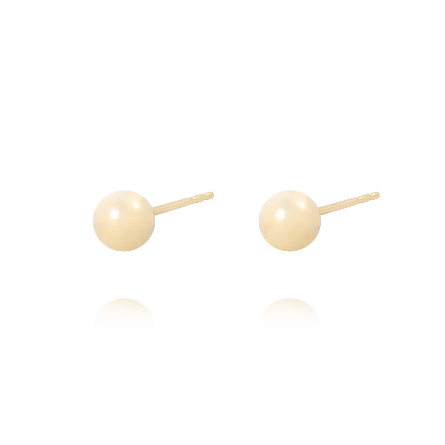 Aros de Oro 18kt Bola 6mm Tornillo Mariposa 2