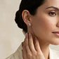 Aros Oro Miel 18kt Chaton Redondo de Aguamarina 5mm - Miniatura 4