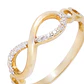 Anillo de Oro Amarillo 18kt Infinito Circonitas y Liso - Miniatura 2