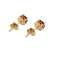 Aros Oro Miel 18kt Chaton Redondo de Rubi 5mm - Miniatura 2