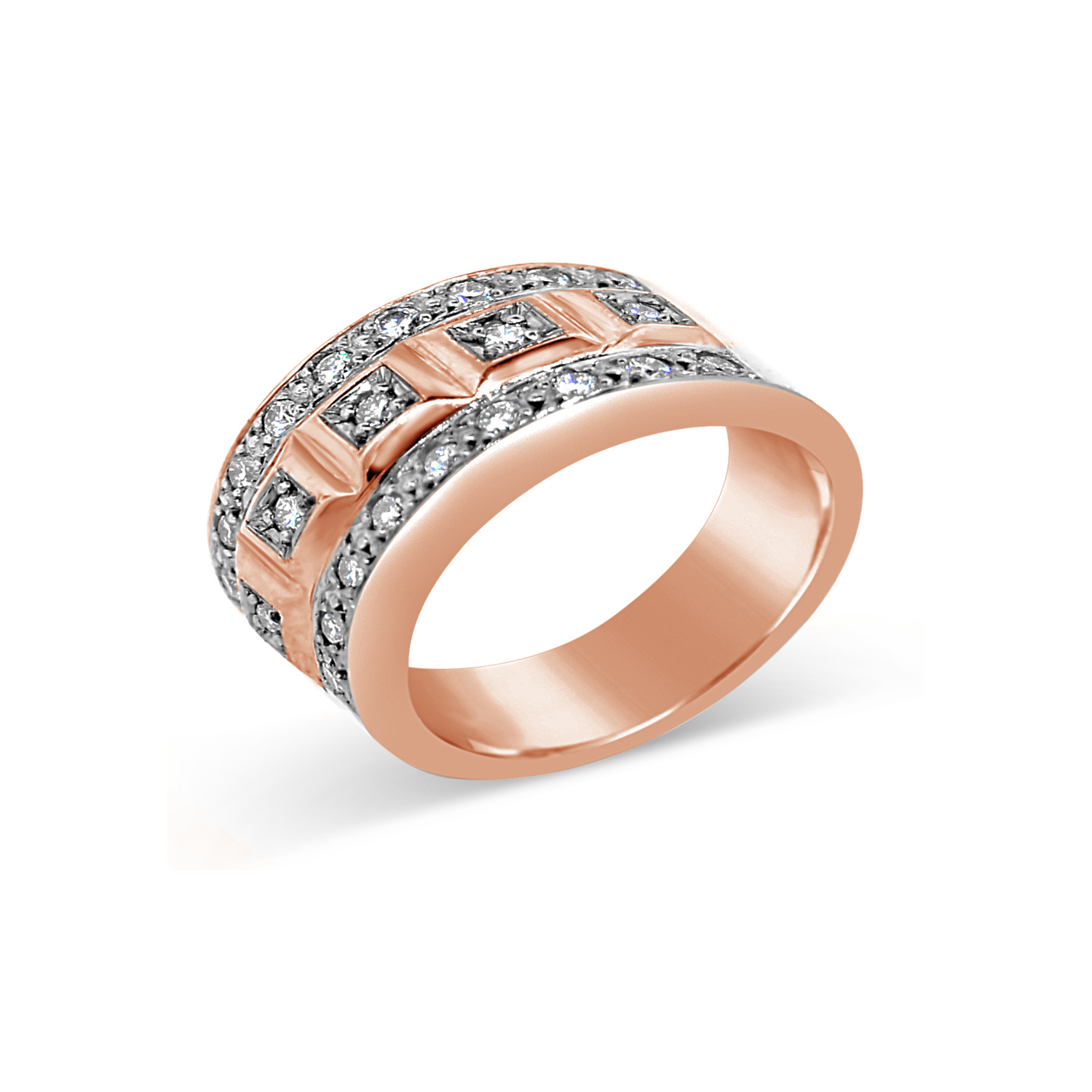 Anillo Oro Rosado 18kt Modelo Ekati  23 Diamantes 2pts 1