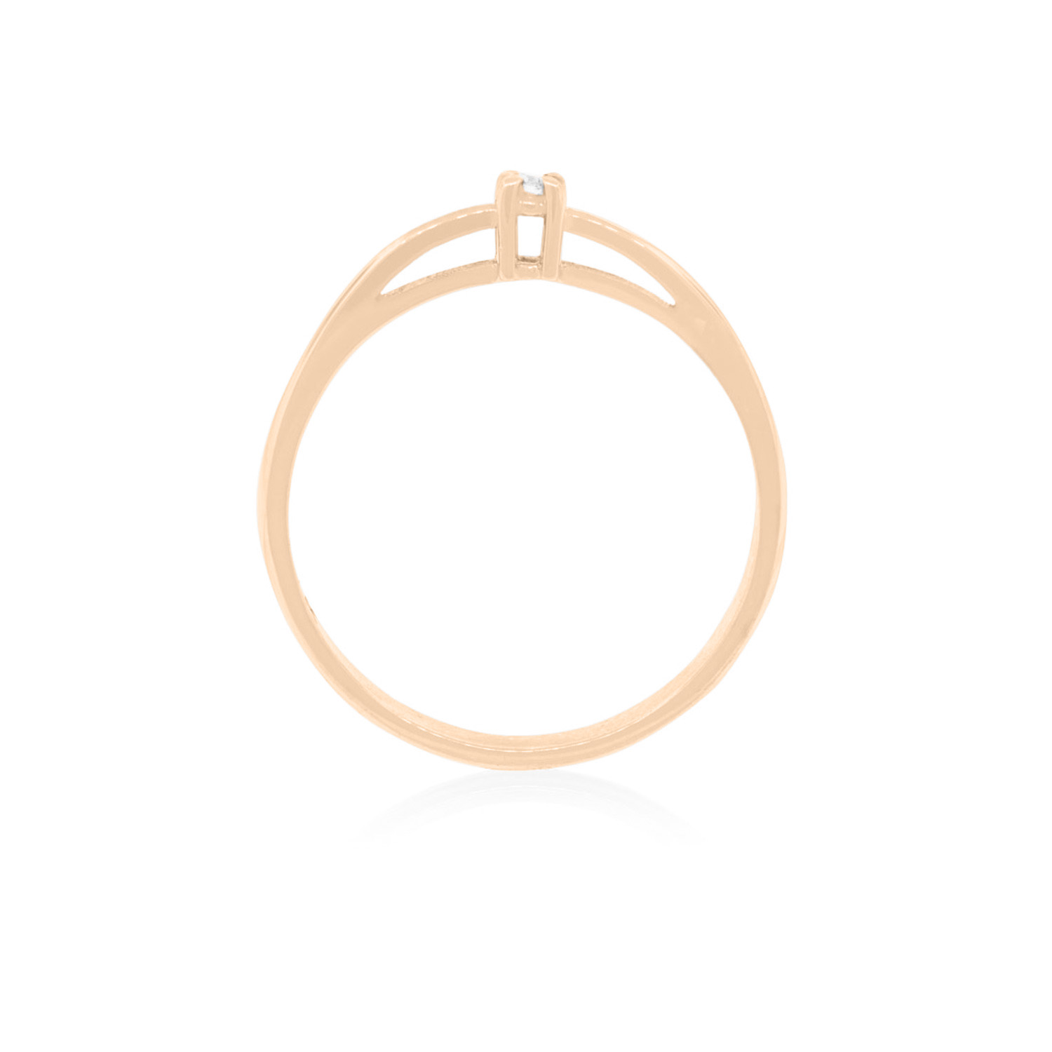 Anillo de compromiso Oro Rosado 18kt Modelo Mónaco Diamante Solitario de 14ptos 2