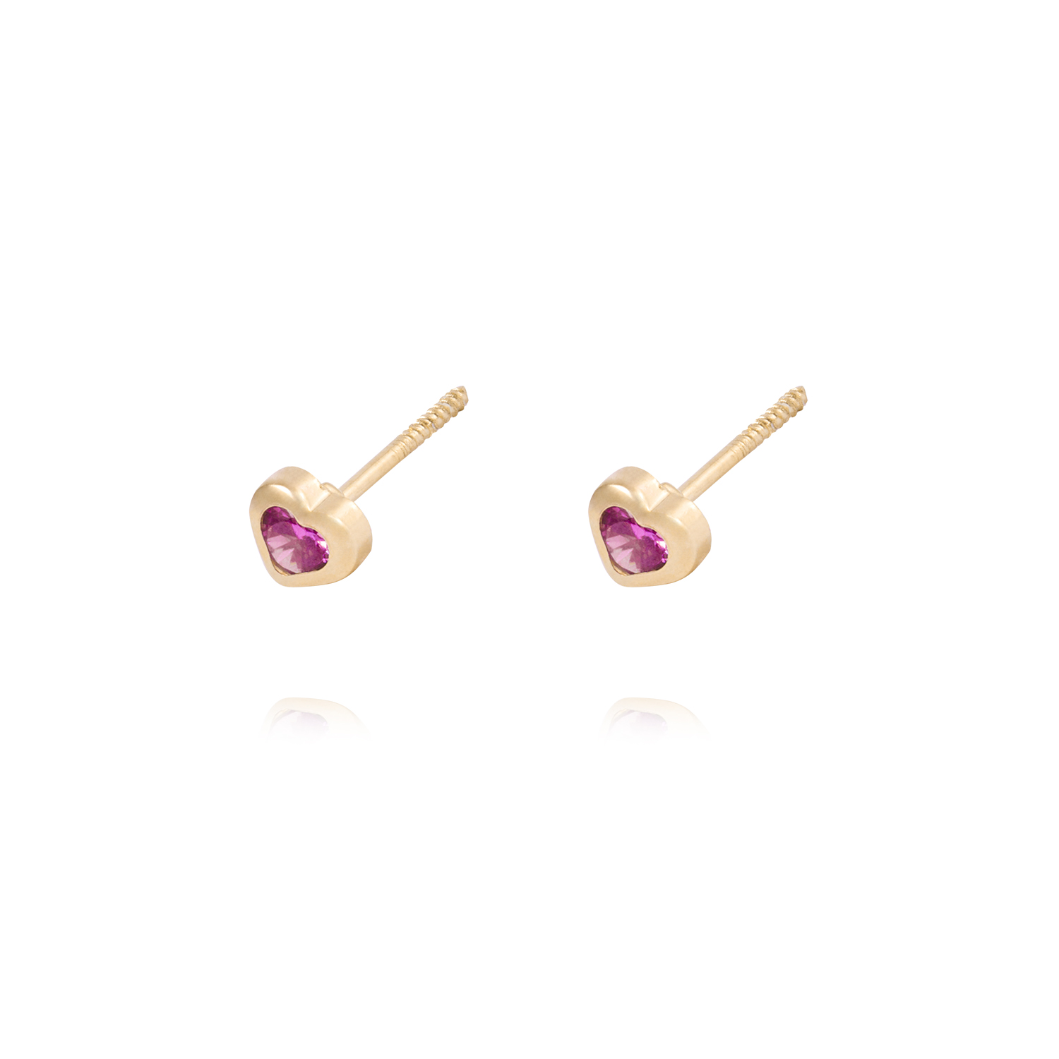 Aros de Oro 18kt Corazón Rubí 2