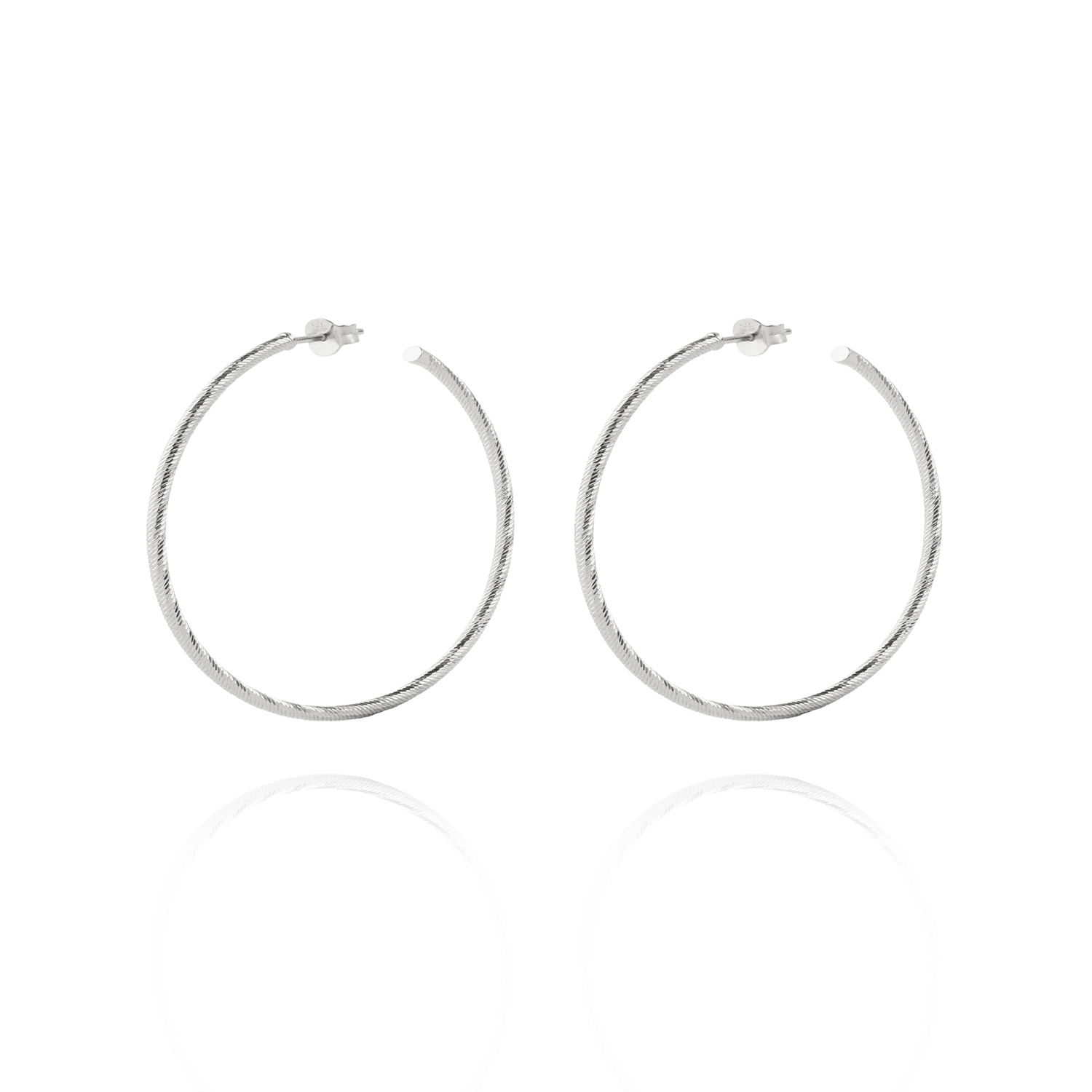Aros de Plata Esterlina 925 Argollas Torcidas 45mm 1