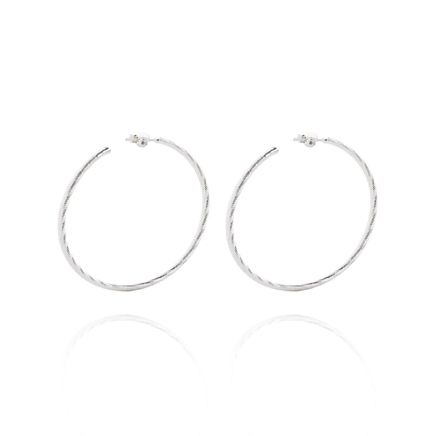 Aros de Plata Esterlina 925 Argollas Torcidas 45mm 2