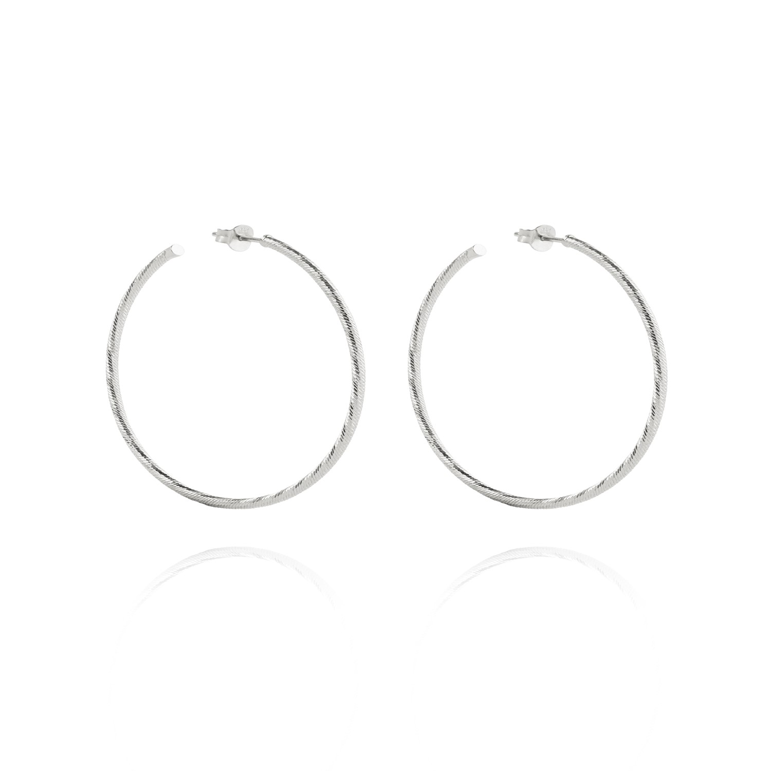 Aros de Plata Esterlina 925 Argollas Torcidas 45mm 3