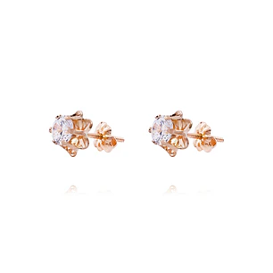 Aros Oro Miel de 18kt Circonita