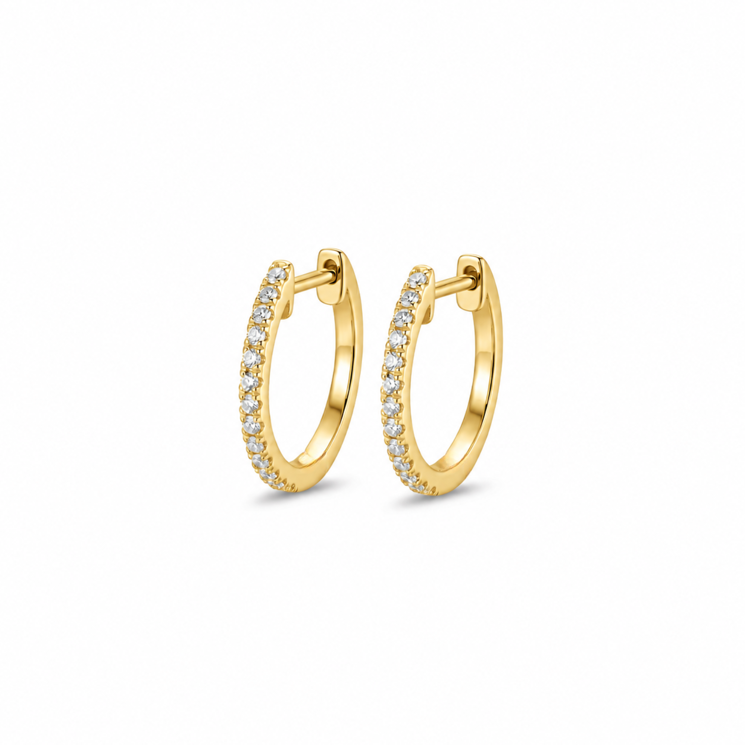 Aros Oro Amarillo 18kt Diamantes 9Pts Argollas 1