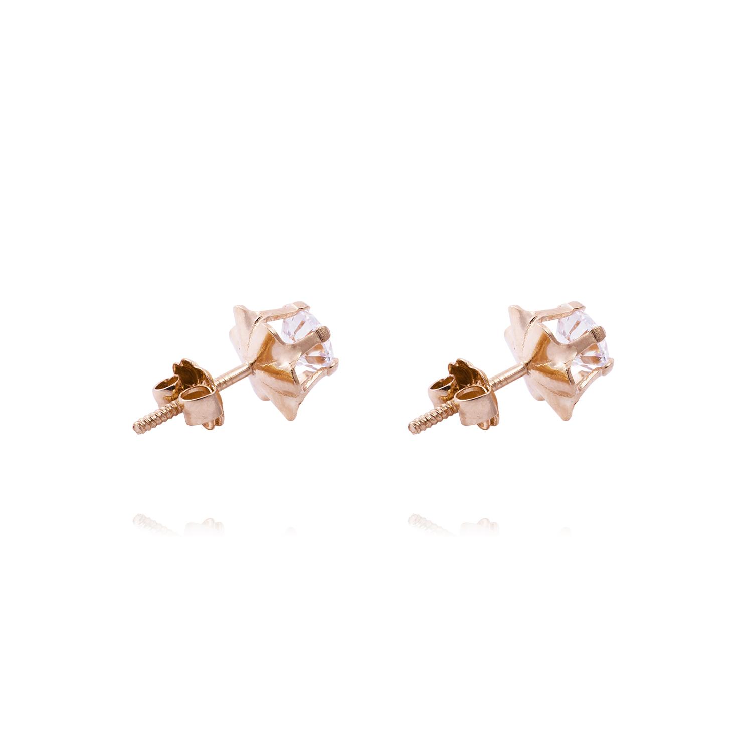Aros Oro Miel de 18kt Circonita 3