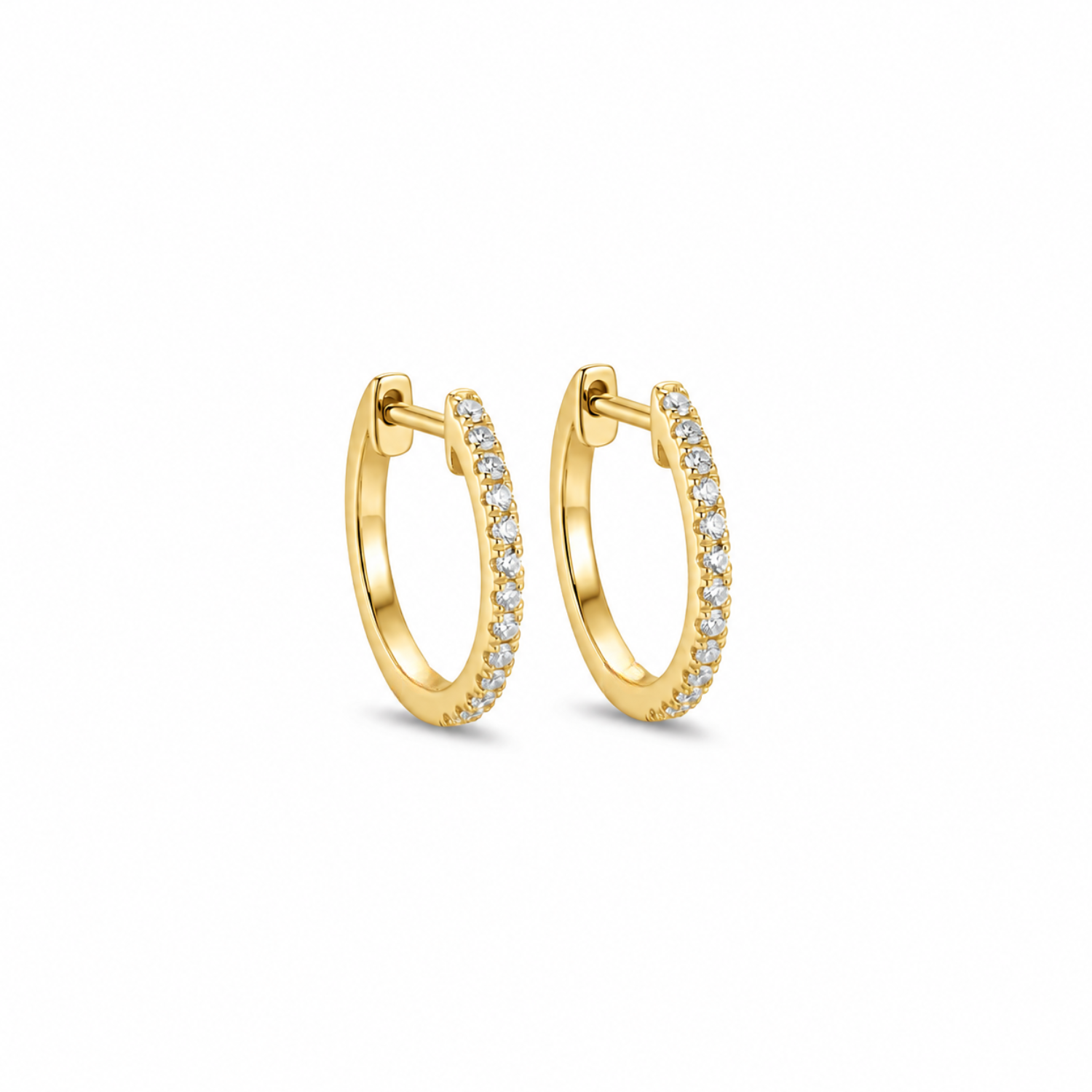 Aros Oro Amarillo 18kt Diamantes 9Pts Argollas 2