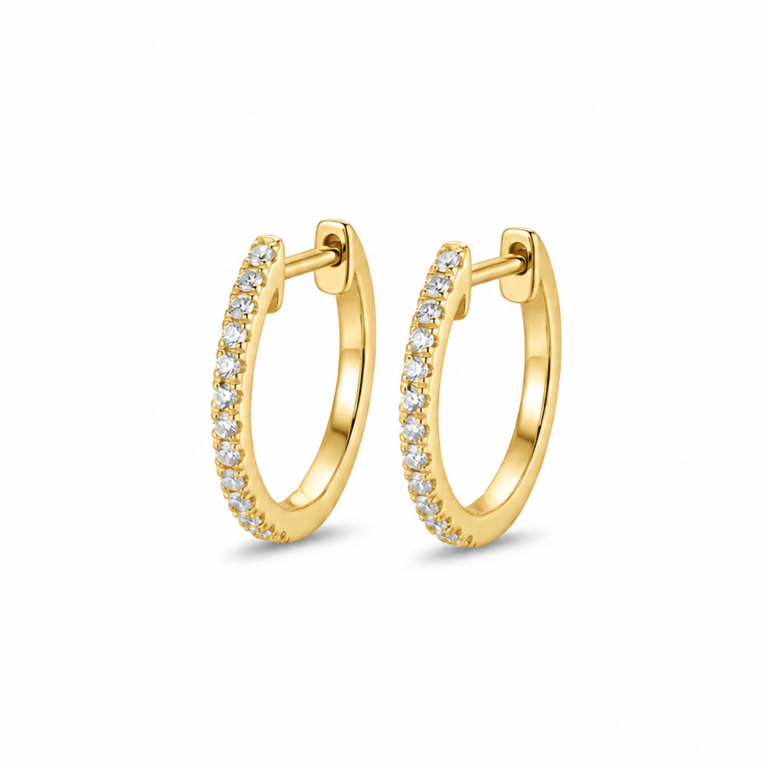Aros Oro Amarillo 18kt Diamantes 9Pts Argollas 3
