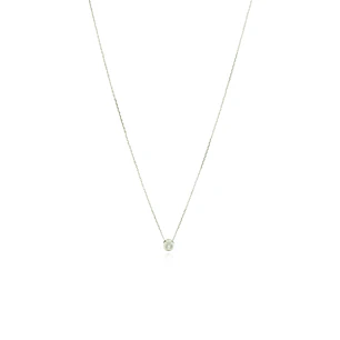 Diamante Collar de Oro Blanco 18kt Punto de Luz 6 Pts Totales Corte Brillante SI/H