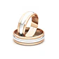 Par Argollas Matrimonio Bicolor de Oro Miel y Blanco 18kt Modelo KZ 5,5mm - Miniatura 1