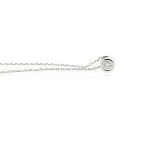 Diamante Collar de Oro Blanco 18kt Punto de Luz 6 Pts Totales Corte Brillante SI/H