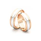 Par Argollas Matrimonio Bicolor de Oro Miel y Blanco 18kt Modelo KZ 5,5mm - Miniatura 3