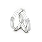 Par Argollas Matrimonio de Oro Blanco 18kt con 2 Diamantes de 1,7x1,7mm Corte Princesa Modelo Vita - Miniatura 3