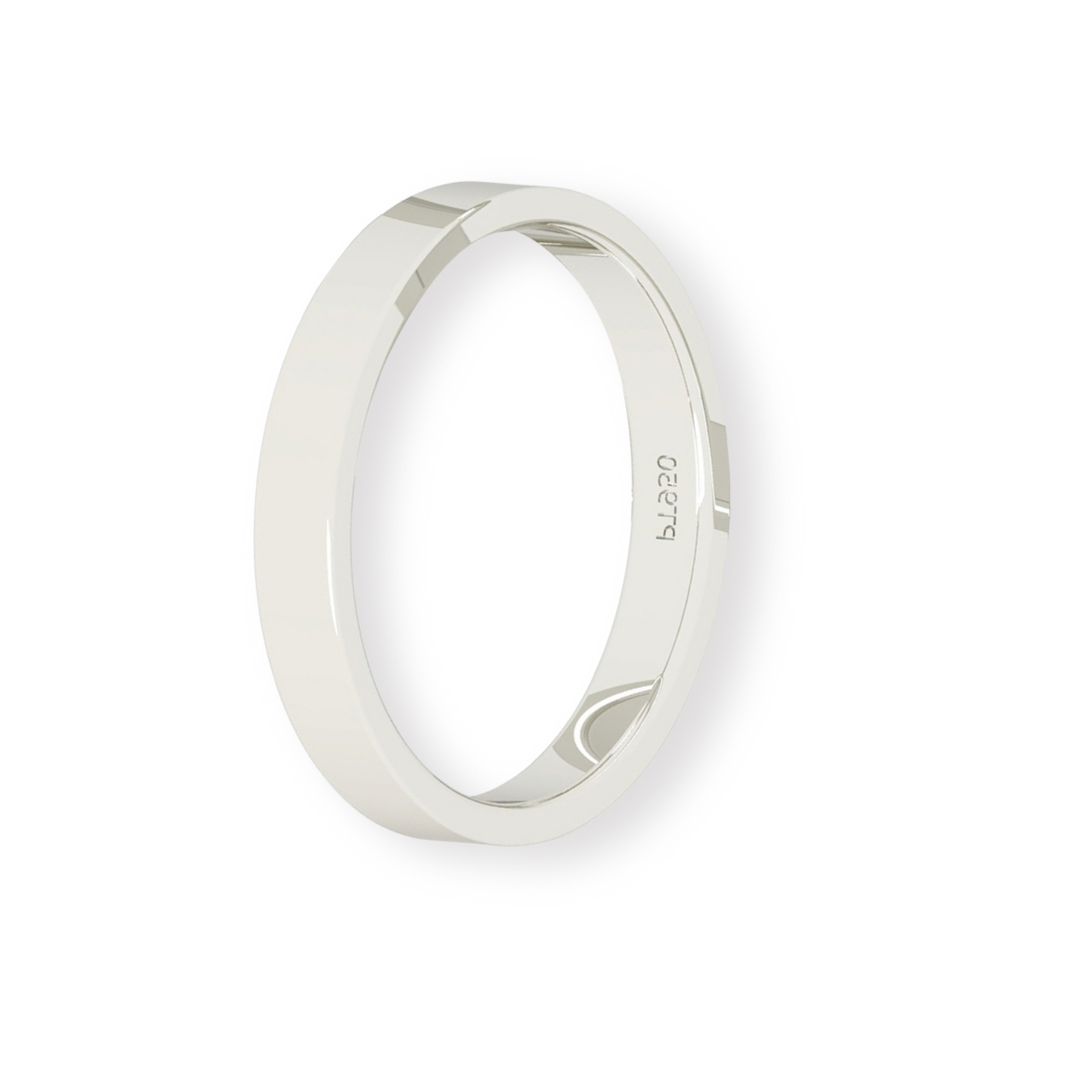 Argolla Matrimonio de Platino Tubo Ferrada de 3,5mm 1