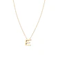 Collar de Plata Esterlina 925 Letra E Revestido en Oro 18kt - Miniatura 3
