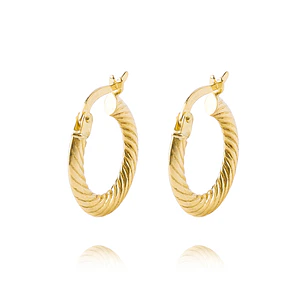 Aros de Oro 18kt Argollas Biseladas 3mm