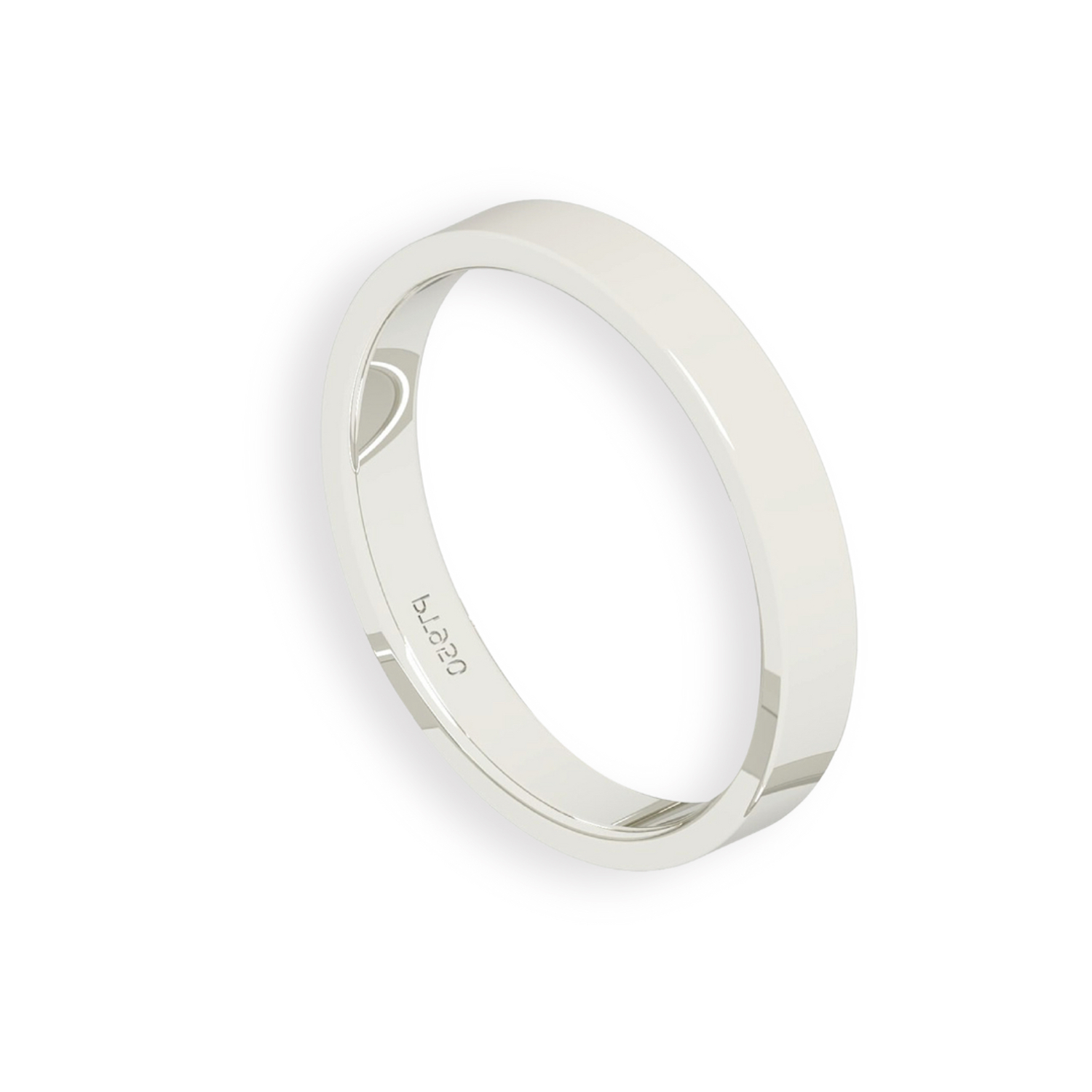 Argolla Matrimonio de Platino Tubo Ferrada de 3,5mm 3