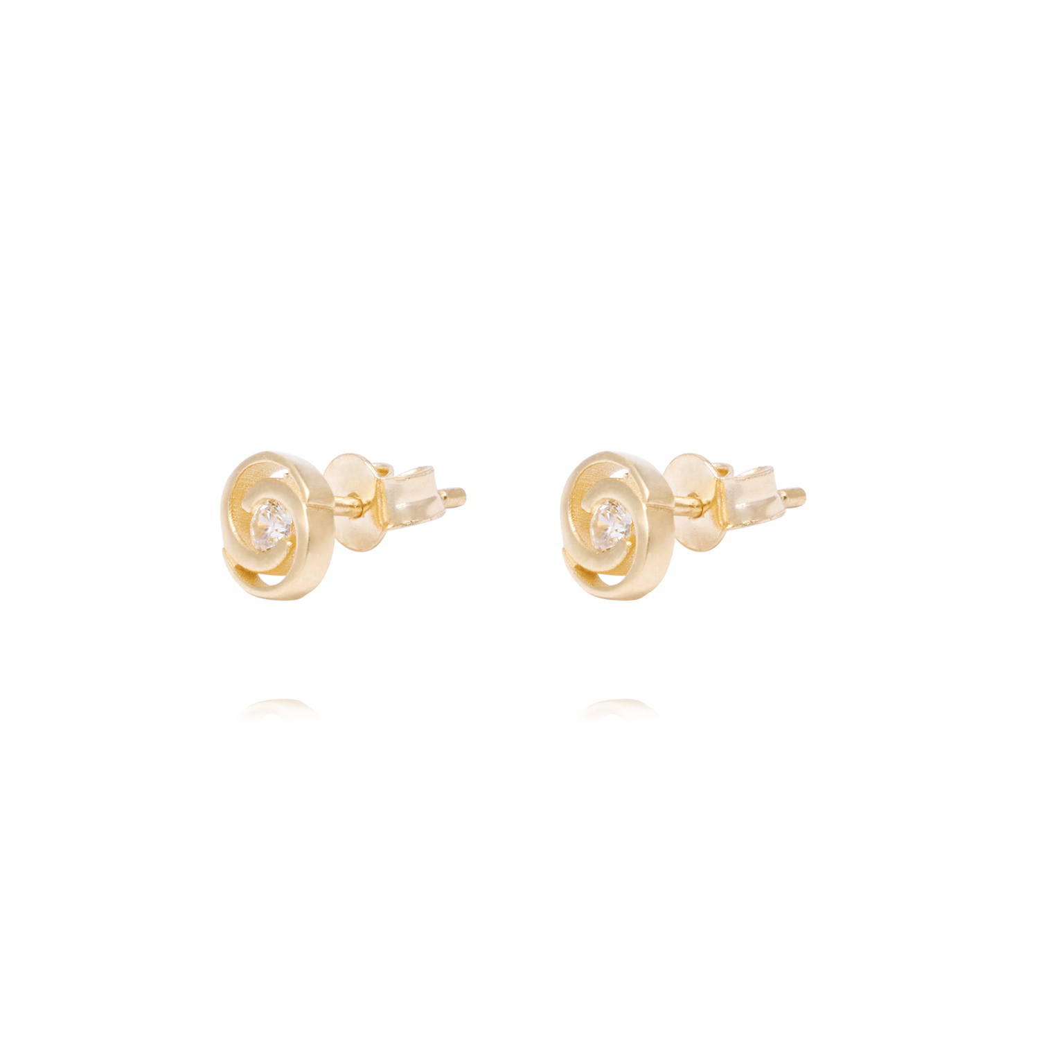 Aros de Oro de 18kt Circonitas en espiral 1