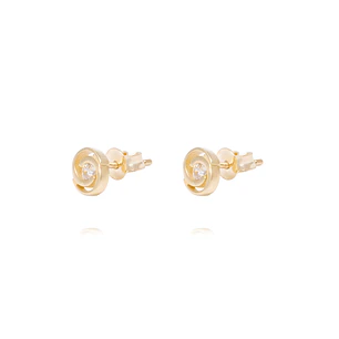 Aros de Oro de 18kt Circonitas en espiral