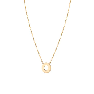 Collar de Oro 18kt Letra O