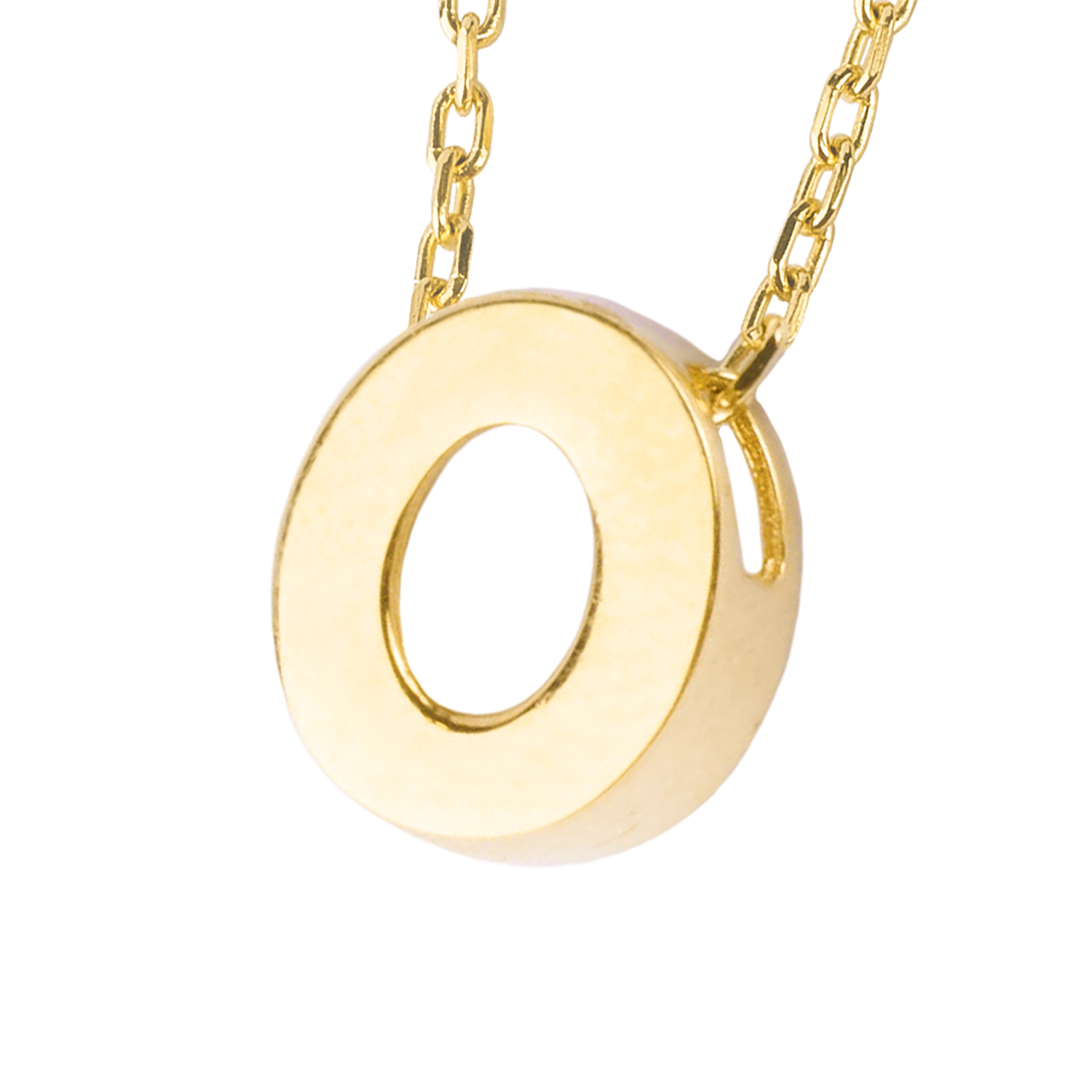 Collar de Oro 18kt Letra O 3