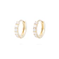Aros Oro Amarillo 18kt Argollas Pequeñas Riel de Circonitas - Miniatura 1