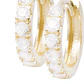 Aros Oro Amarillo 18kt Argollas Pequeñas Riel de Circonitas - Miniatura 2