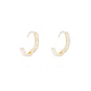 Aros Oro Amarillo 18kt Argollas Pequeñas Riel de Circonitas - Miniatura 3