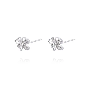 Aros de Plata Esterlina 925 Flor Circones