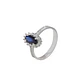 Anillo Compromiso Oro Blanco 18kt Diamantes 19 Pts y 48Pts Zafiro - Miniatura 1