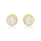 Aros de Oro 18kt Chatón de Circon Circonita 5mm - Miniatura 1