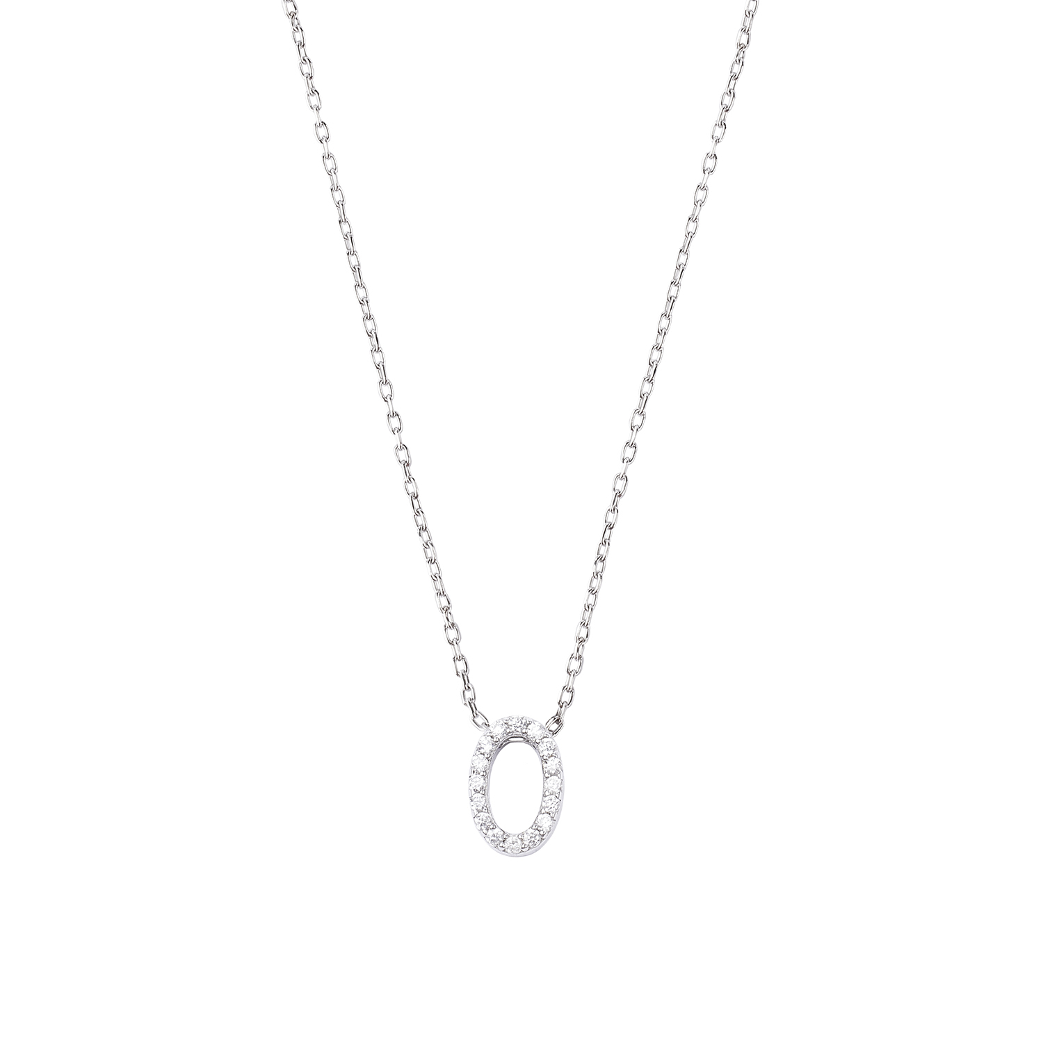 Collar de Plata Esterlina 925 Letra O 2