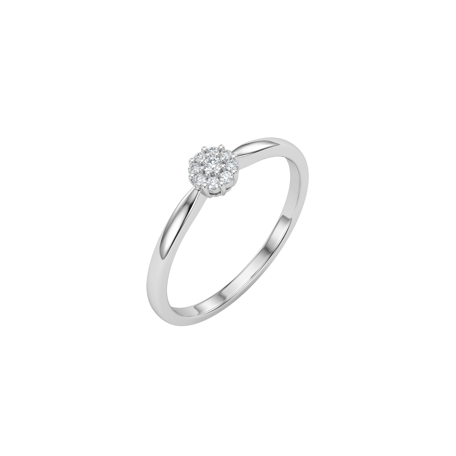 Anillo Oro Blanco 18kt Diamantes 9Pts Roseta 1