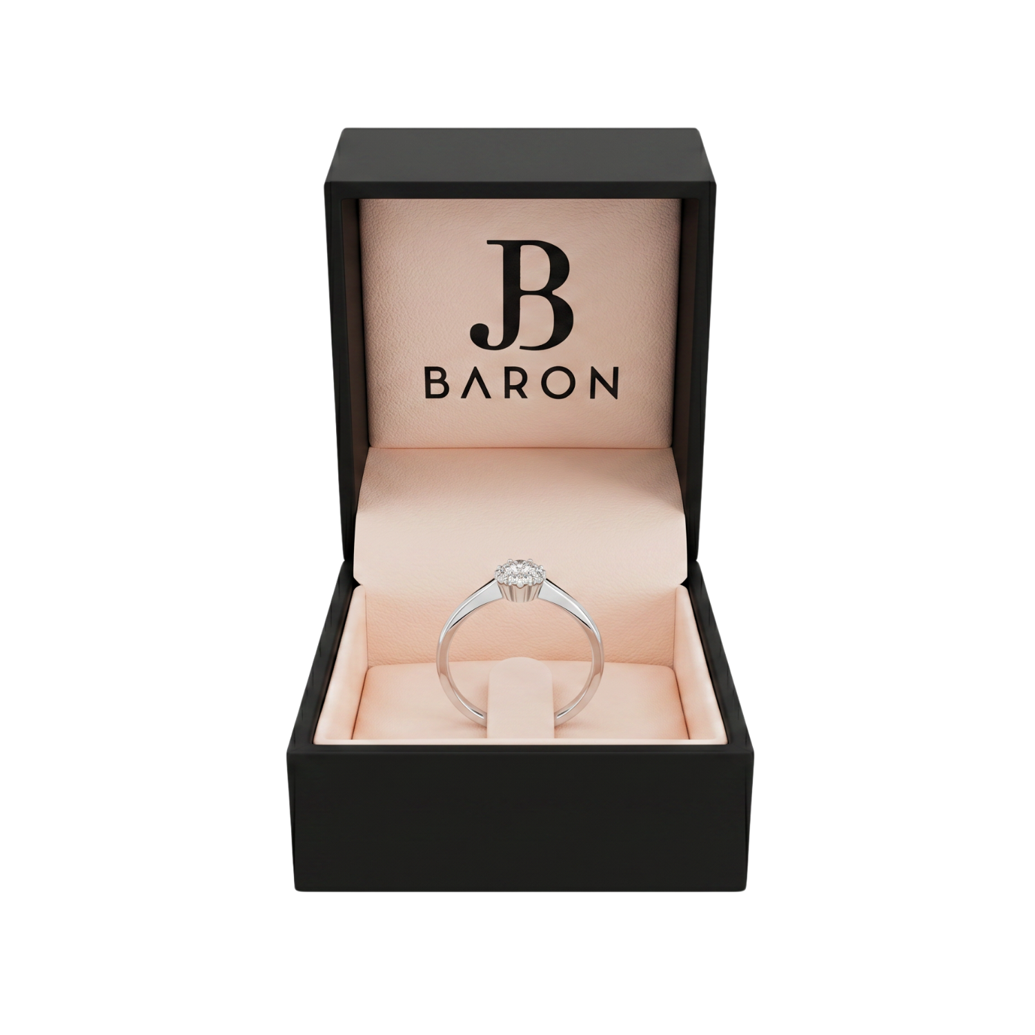Anillo Oro Blanco 18kt Diamantes 9Pts Roseta 3