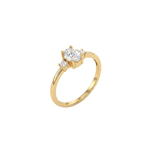 Anillo Oro Amarillo 18kt Circonita Central 6MM