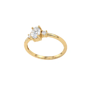 Anillo Oro Amarillo 18kt Circonita Central 6MM