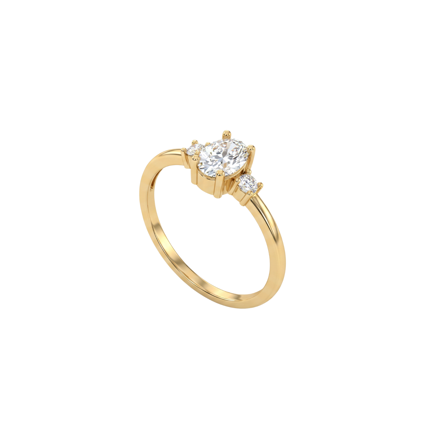 Anillo Oro Amarillo 18kt Circonita Central 6MM 3