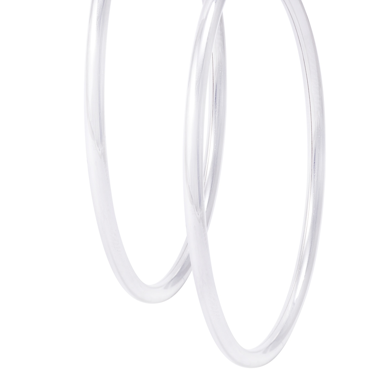 Aros de Plata Esterlina Argollas Grandes Lisas 2