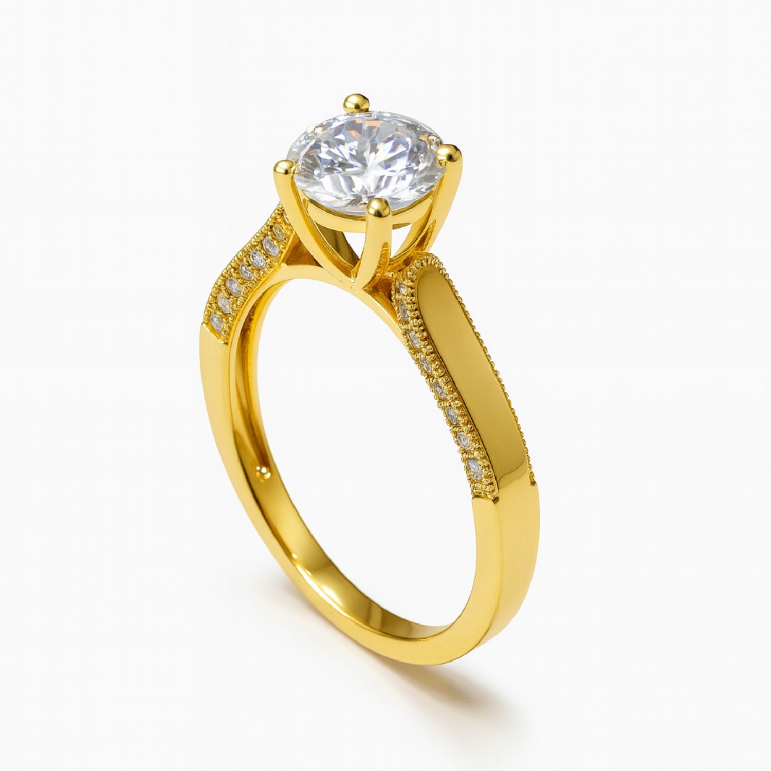 Anillo Oro Amarillo 18Kt Circonita con Engaste Canal 1