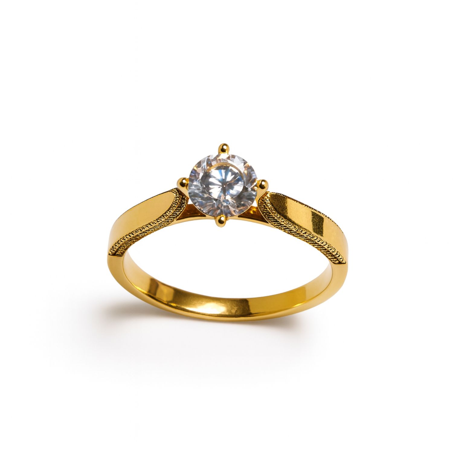 Anillo Oro Amarillo 18Kt Circonita con Engaste Canal 2