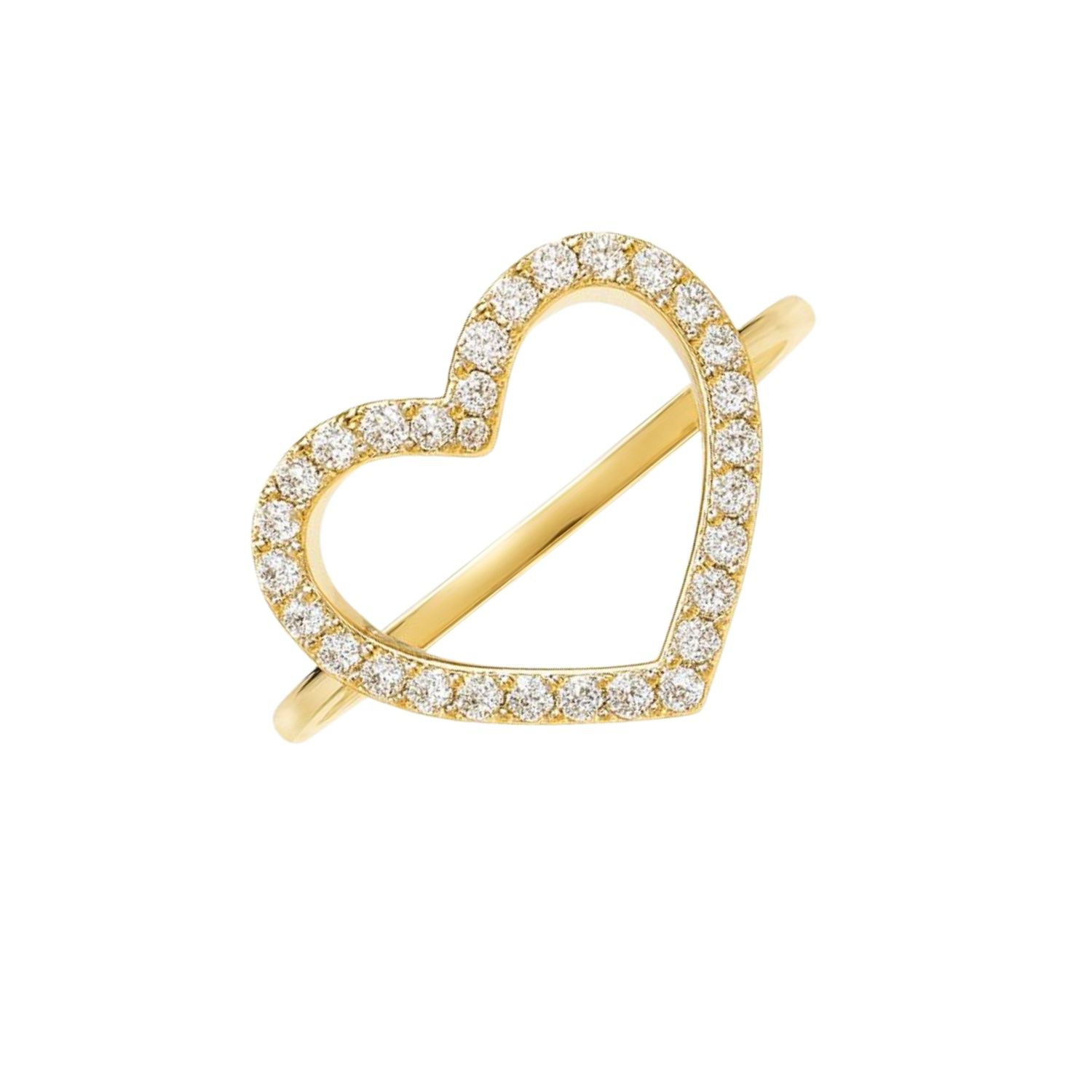 Anillo Oro Amarillo 14kt Circonita Corazón 2