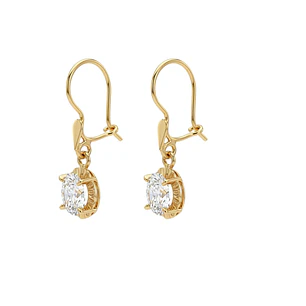 Aros Oro Miel 18kt Colgante con Circon 5x7mm