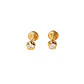 Aros de Oro 14kt Flor Circon - Miniatura 1