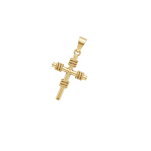 Colgante de Oro Miel 18kt Cruz Nudo  Pequeña